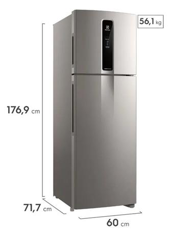 Heladera ELECTROLUX IF43S Top Freezer No Frost Inverter 408Lts Plata