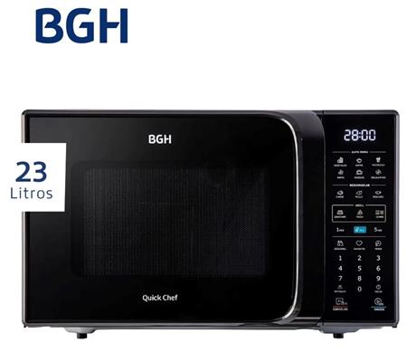 Microondas BGH B223DN20I Eco Negro Digital 23 Litros 