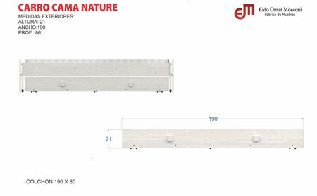 Carro Cama MOSCONI 80949 Nature 190×86 ×21 cm Venezia