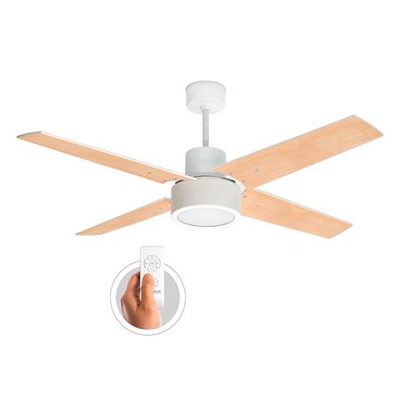 Ventilador PROTALIA 3419R De Techo 3 Velocidades 4 Aspas Haya y Blanco