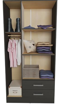 Placard ORLANDI 3534 3 Puertas 2 Cajones color Jacaranda