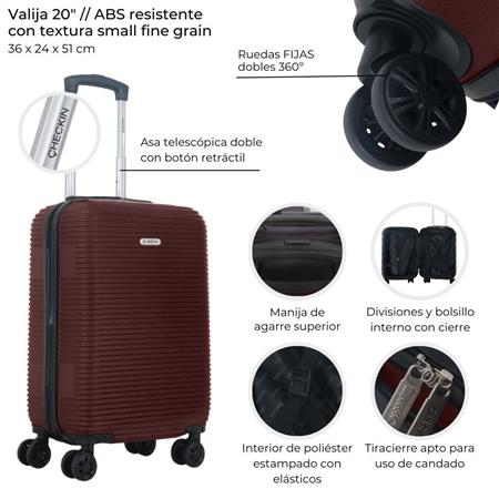 Valija CHECK IN 39104 pulg bordeaux 20"