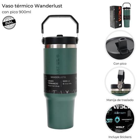 Vaso Térmico WANDERLUST 39425 con pico 900ml verde