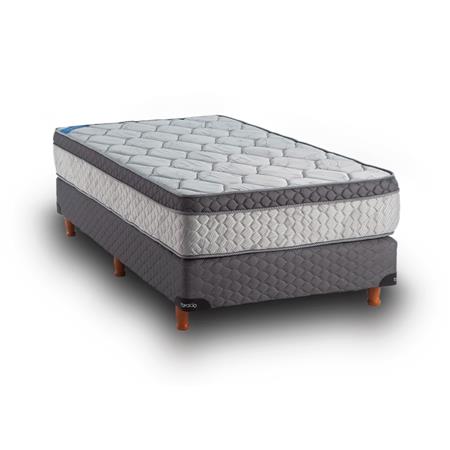 Colchón y Sommier TOPACIO MARFIL DV 100x190x26cm Gris Espuma