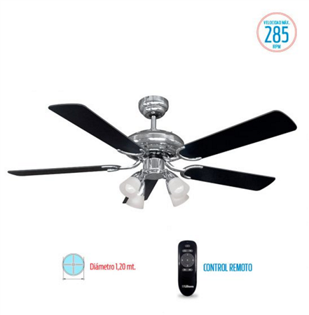 Ventilador LILIANA VTHM415R De Techo Con Luz 80w Negro