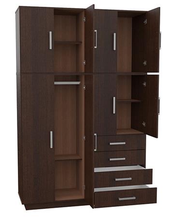 Placard MOSCONI DAKAR PLUS 56603 214×140×46 cm 8 Puertas Wengue