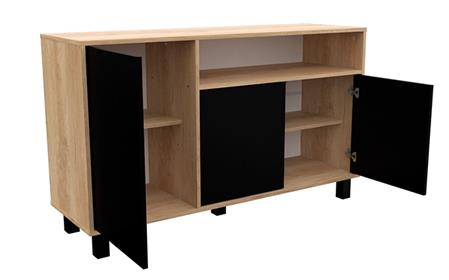 Vajillero MOSCONI 56921 Doors Nebra Natural/Negro 130 129×77×40 cm 