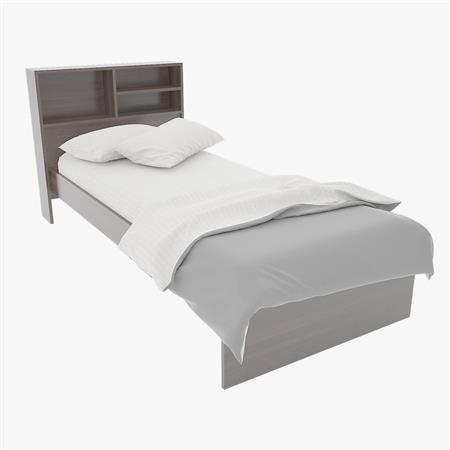 Cama 1 Plaza ORLANDI 73 Con Repisa Jacaranda 