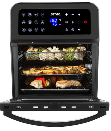 Freidora ATMA 94HFR582DP De Aire y Horno Digital 11,6 Lts 1800w Negro