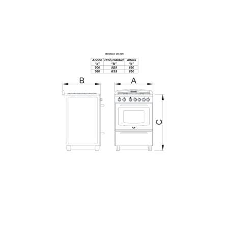 Cocina DOMEC CEAN2G Eléctrica 51059 Negra 50cm