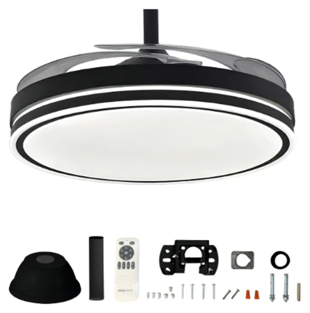 Ventilador KANJI KJH-CFHB001BK  de Techo Retráctil Negro