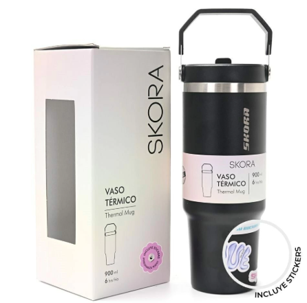 Vaso Térmico SKORA 37199 con pico 900ml negro