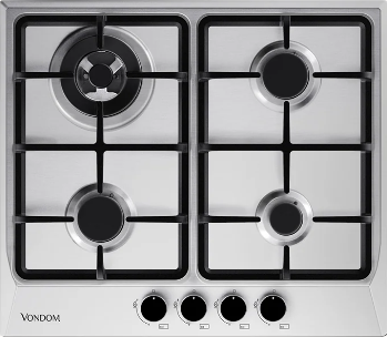 Anafe VONDOM VAG60A4 a gas empotrable acero inoxidable 60cm