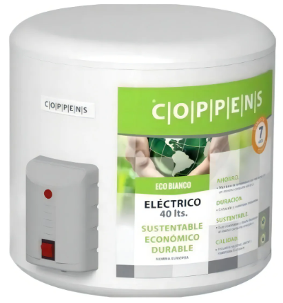 Termotanque eléctrico COPPENS TTE40 40lts inferior p/ colgar