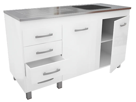 Bajo Mesada ORLANDI PREMIUM reforzado blanco 140cm