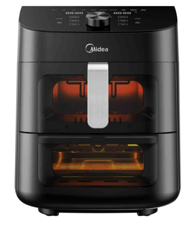 Freidora de aire MIDEA AF-D211BAR1 sin aceite 2 zonas 11 litros