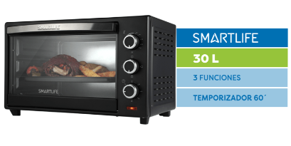 Horno Eléctrico SMARTLIFE SL-GO0030PN 30L 1600w