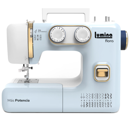 Máquina de Coser LUMINA FLORA Celeste 24 Diseños de Puntada