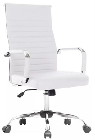 Sillón de escritorio BIG MARKET CROMO ALTA blanca