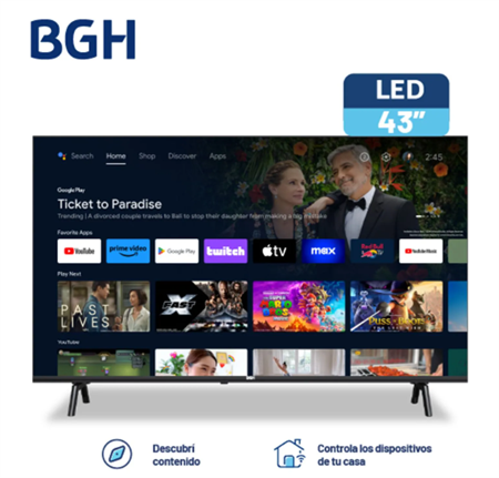 Smart TV BGH  B4325FS5A LED Full HD Android 43"