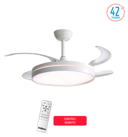 Ventilador de Techo LILIANA VTHB603R 4 Aspas Retráctil