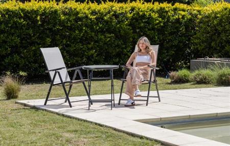 Set de Jardín AVELINO FR-ITS034 mesa 60cm + 2 Sillones Plegables