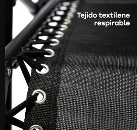 Reposera WAGGS REPO03 Gravedad Cero Plegable Negro