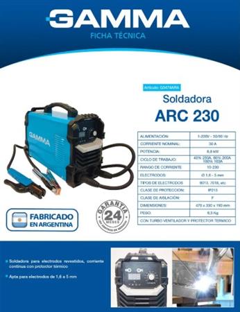 Soldadora GAMMA G3474ARA Inverter ARC 230