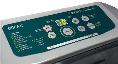Lavarropas DREAN CONCEPT FUZZY LOGIC TECH V1 5Kg Carga Superior Blanco