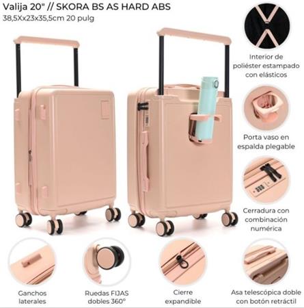 Valija SKORA BS AS HARD ABS 41516 Rosa 20"