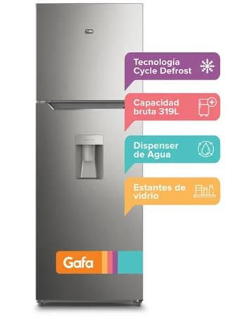 Heladera GAFA HGW311P Cíclica Top Freezer con Dispenser 319L