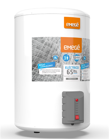 Termotanque EMEGE TTQE-65MG 65Lts Eléctrico Colgar Inferior Blanco