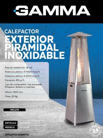 Calefactor GAMMA G2252AR Exterior Piramidal color Inox
