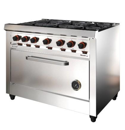 Cocina MORELLI 010313 BASIC CHEFF 1100 107,5 cm 6 Hornallas Reja Fundición Liviana