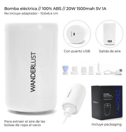 Bomba Eléctrica WANDERLUST bolsas al vacío 20w