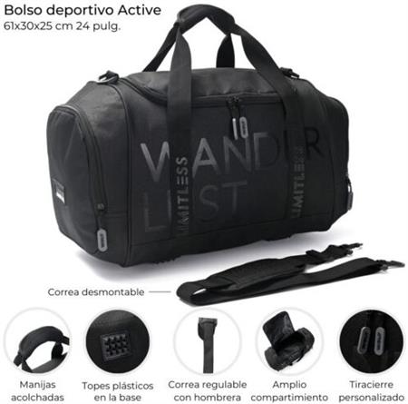Bolso WANDERLUST 38415 Active Deportivo Viaje 24" Negro