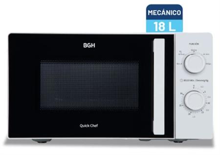 Microondas BGH B118MB25 QuickChef Mecánico Inverter 18L Blanco