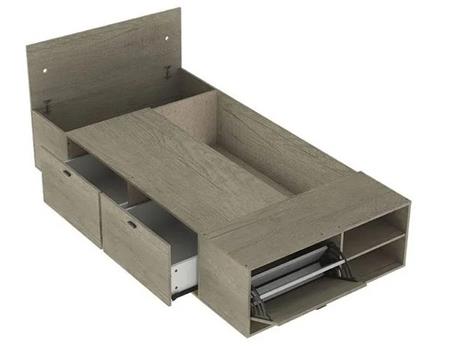 Cama Box MOSCONI BENETHON 57031 1/2 plaza Nebraska Gris 100x200cm