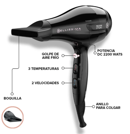 Secador de Pelo BELLISSIMA ITALIA S9 2200W Negro