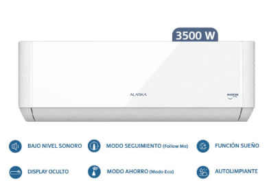 Aire Acondicionado ALASKA ASI35WCLW Inverter 3500 W