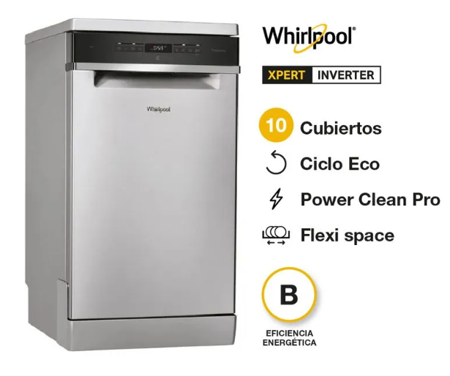 Lavavajillas WHIRLPOOL WSFO3T223PXAG 10 Cubiertos Inverter Inox