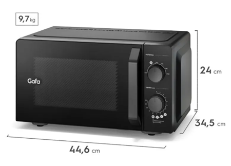 Microondas GAFA MG20AB 20 Litros Rotativo Negro