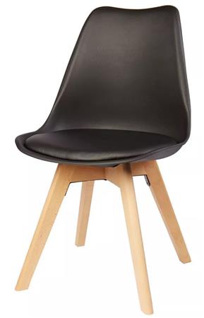 Silla TULIP Patas de Madera Negra 