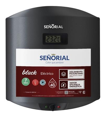Termotanque SEÑORIAL BLACK 2.0 TSBE-40 37 Lts Eléctrico Conexión Inferior