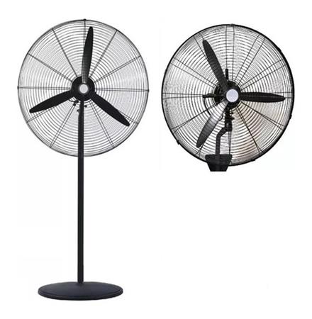 Ventilador KANJI KJF-FI3017 De Pie/Pared Industrial 30" 2 en 1 Altura Regulable 180w