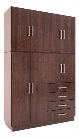 Placard ORLANDI 3572 2 Cuerpos 8 Puertas Wengue 1.42 Mts