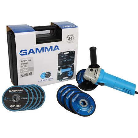 Amoladora GAMMA G1910KAR Angular 750w Kit