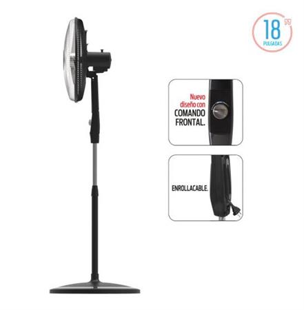 Ventilador LILIANA VPC18M de Pie 18" 3 Velocidades con Cabezal Oscilante/Reclinable 75w