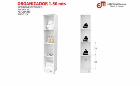 Organizador MOSCONI EXPRESS 10158 1.50 Mts Blanco
