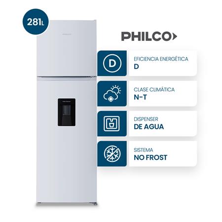 Heladera PHILCO PHNT267BD2 Inverter No Frost Dispenser 281L Blanca